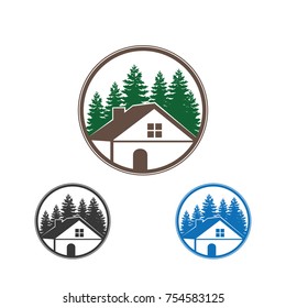 cabin house in the woods