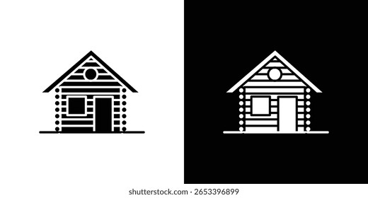 Cabin icon black silhouette for web, and mobile app