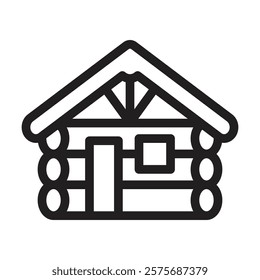 Cabin icon. Editable line icon. Vector illustration