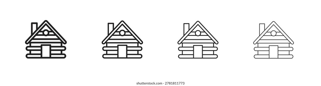 Cabin icon with Editable Strokes in thin to bold line styles