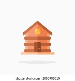 Cabin icon. Flat Color style.