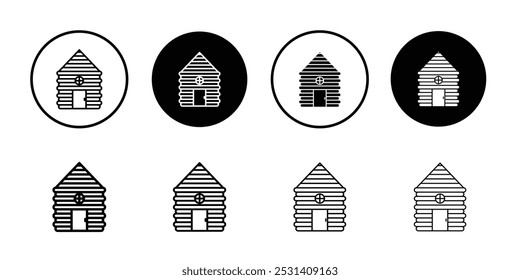 Cabin icon Flat fill set collection