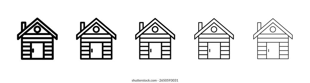 Cabin icon graphic set. trendy stroke line style
