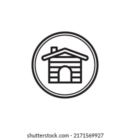 cabin icon in line style