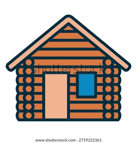 Cabin icon made of logs