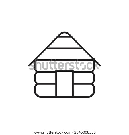 Cabin icon Outline set in black and white color