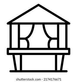 Cabin icon outline vector. Forest house. Beach swamp