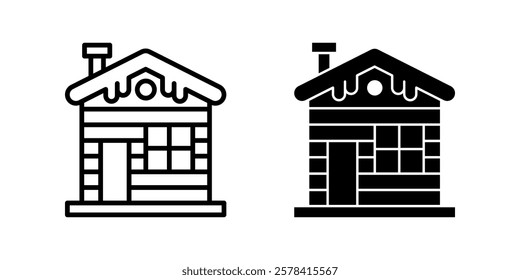 cabin Icon set. Symbol isolated white background. vector illustration. color editable.