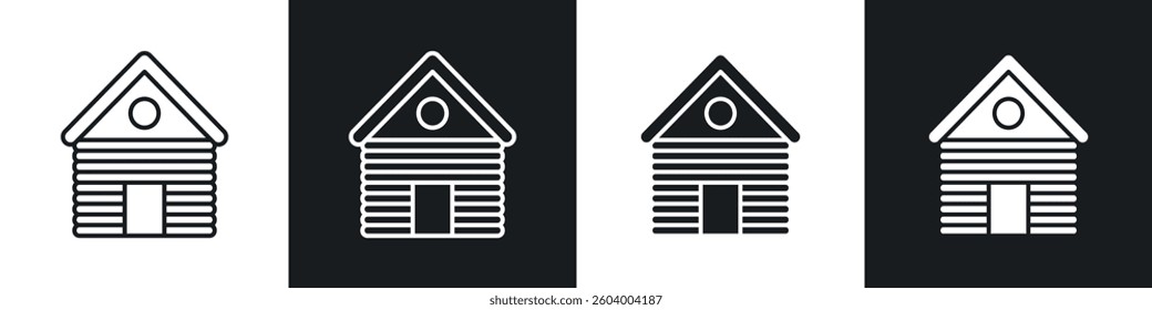 Cabin icon symbol collection on white background.