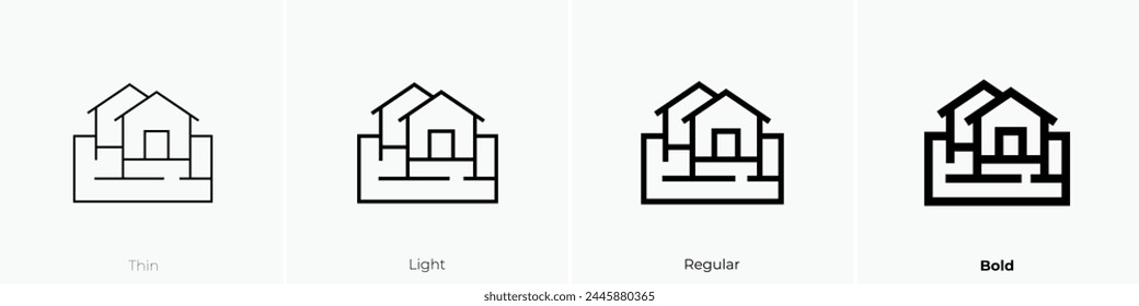 cabin icon. Thin, Light Regular And Bold style design isolated on white background