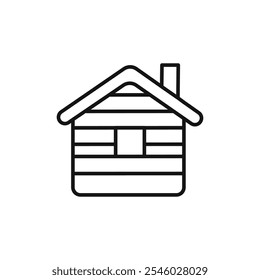 Cabin icon Thin line art isolated