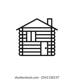 Cabin icon Thin line flat illustration