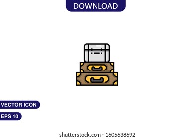 Cabin icon in trendy flat style isolated on white background vector illustration