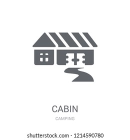 Cabin icon. Trendy Cabin logo concept on white background from camping collection. Suitable for use on web apps, mobile apps and print media.