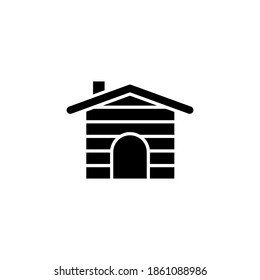 Kabinensymbol, Vektorschwarz Design. einzeln auf weißem Hintergrund