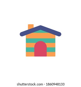 cabin icon vector flat design. colored flat icon. isolated on white background