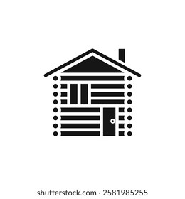 Cabin icon Vector flat thin line illustration