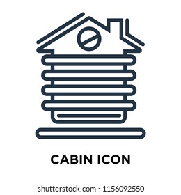 Cabin icon vector isolated on white background, Cabin transparent sign , thin symbols or lined elements in outline style