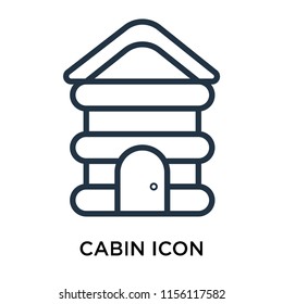 Cabin icon vector isolated on white background, Cabin transparent sign , thin pictogram or outline symbol design in linear style