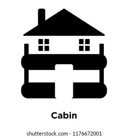Cabin icon vector isolated on white background, logo concept of Cabin sign on transparent background, filled black symbol