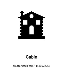 Cabin icon vector isolated on white background, logo concept of Cabin sign on transparent background, filled black symbol