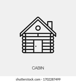 cabin icon vector. Linear style sign for mobile concept and web design. cabin symbol illustration. Pixel vector graphics - Vector.