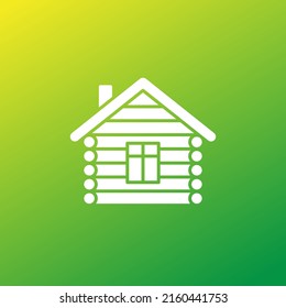 cabin icon, wooden hut vector