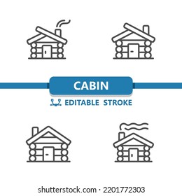 Iconos de cabina. Cabina de registro, icono de la casa. Profesional, icono vector perfecto de 32x32 píxeles. Stroke Editable