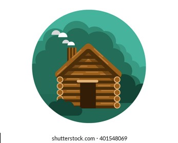 Cabin Illustration - Flat Icon