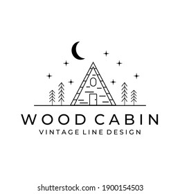 cabin illustration minimalist line art logo vector simple