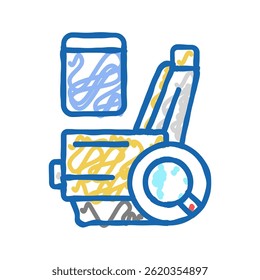 cabin interior check aircraft doodle icon sketch vector. cabin interior check aircraft sign. isolated symbol illustration