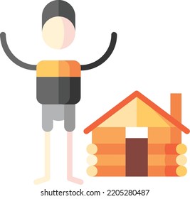 cabin isolated design element stock illustration. Vector on a white background