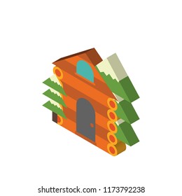 Cabin isometric left top view 3D icon