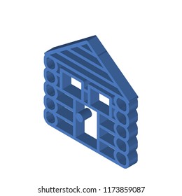 Cabin isometric left top view 3D icon