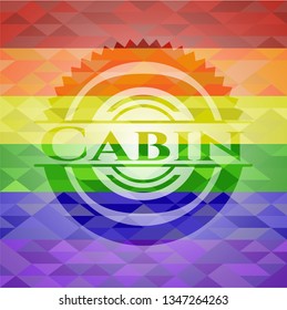 Cabin lgbt colors emblem 