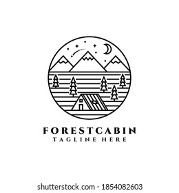 Diseño de ilustraciones vectoriales del logotipo de arte de línea de cabina