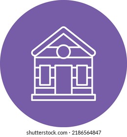 Imagen vectorial de icono de círculo de línea de cabina. También se puede usar para aplicaciones web, aplicaciones móviles y medios impresos.