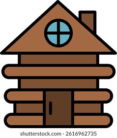 Cabin Line Filled Vector Icon Design