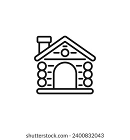 Cabin line icon isolated on white background