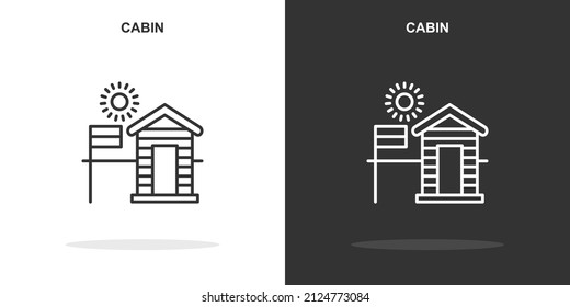 cabin line icon. Simple outline style.cabin linear sign. Vector illustration isolated on white background. Editable stroke EPS 10