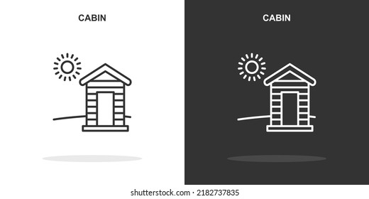cabin line icon. Simple outline style.cabin linear sign. Vector illustration isolated on white background. Editable stroke EPS 10