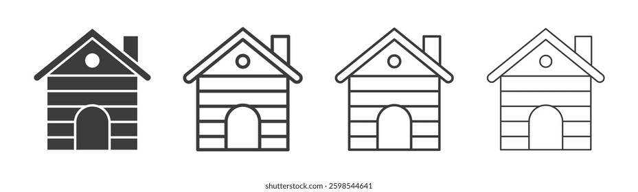 Cabin line icon vector illustration set.