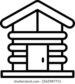 Cabin Line Vector Icon Design