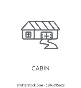 Cabin linear icon. Modern outline Cabin logo concept on white background from camping collection. Suitable for use on web apps, mobile apps and print media.