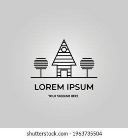 cabin logo minimalist illustration design icon creative