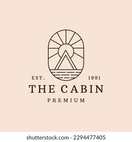 The cabin logo vector icon illustration hipster vintage retro .