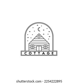 cabin logo vector illustration design, creative logo line art