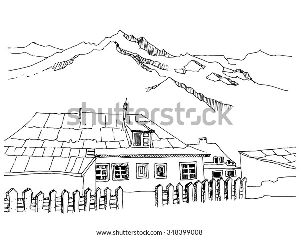 Cabin Mountain Stock Vector (Royalty Free) 348399008 | Shutterstock