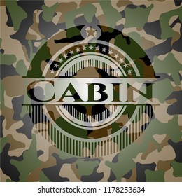 Cabin on camouflage texture