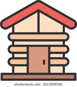 Cabin Outline Filled Style Icon
